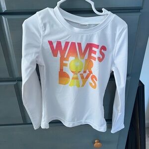 Old Navy Kids Rashguard - White with Multicolor Print